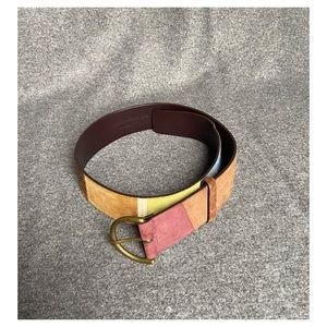 Colorful suede coach belt